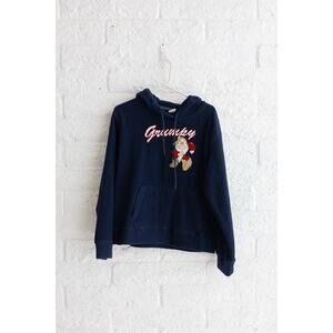 Vintage Disney Navy Fleece Grumpy Fleece Hoodie Size XL Women’s
